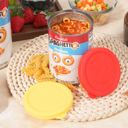 2PCs 3.0-inch Silicone Can Lids for Chef Boyardee | Van Camp's | Goya | Bush's Best | Farmer's Market Can, Can Cover for Canned Goods, Soup Can Cap, Fit Most Standard Size, Dishwasher Safe (Lids ONLY)