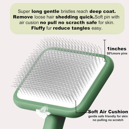 Dog Slicker Brushes for Poodles,Doodles,Goldendoodles,Bernedoodle.Dog Brushes for Thick Long Curly Fur Deshedding,Fluff,Grooming.Remove Loose Fur Quick Easy.Long Pin Slicker Brush.Wooden(Large)