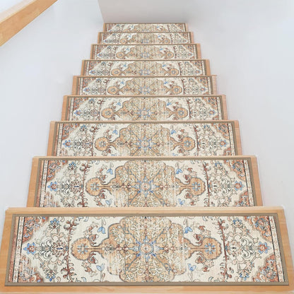 Pauwer Carpet Stair Treads for Wooden Steps Indoor 15 Pack 8" X 30" Peel and Stick Stair Treads Non Slip Staircase Step Treads Reusable Stair Runner Rugs for Dogs, Kids and Elders