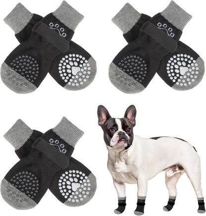 SCENEREAL 6Pcs Anti Slip Dog Socks to Prevent Licking Paws for Hot/Cold Pavement, Dog Grippy Socks for Hardwood Floors, Dog Shoes for Boots & Paw Protectors for Puppy Small Medium Large Senior Dogs