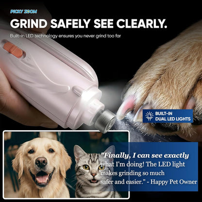 2-in-1 Dog & Cat Nail Clippers and Grinder with Light – Upgraded Safety Guard to Avoid Overcutting, Sharp Blade, Painless Quiet Pet Nail Claw Trimmers, Professional Grooming Tool for Large Small Pets