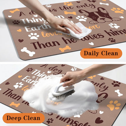 Pet Feeding Mat for Floors Waterproof Dog Mat for Food and Water Absorbent Quick Dry Non Slip mat for Cat Bowls
