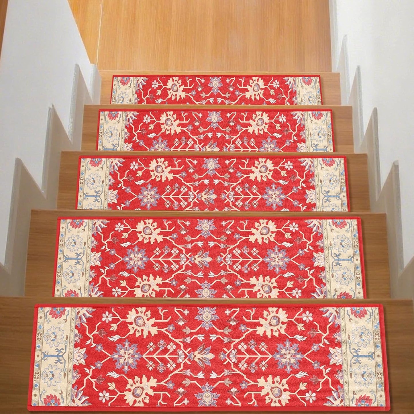 Stair Treads with Non-Slip Rubber Backing, Stair Treads for Wooden Steps, Indoor Stair Carpet Runners, Stair Rugs and Mats for Kids and Dogs, Gray, 8" x 30", 7 Pieces