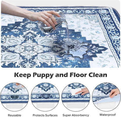INVENHO Washable Pee Pads for Dogs 72"x72" Reusable Dog Pads Extra Large Upgrade Non-Slip Dog Pee Pads Heavy Absorbency Puppy Pee Pads Quick Dry Whelping Pads/Waterproof Puppy Training Pad