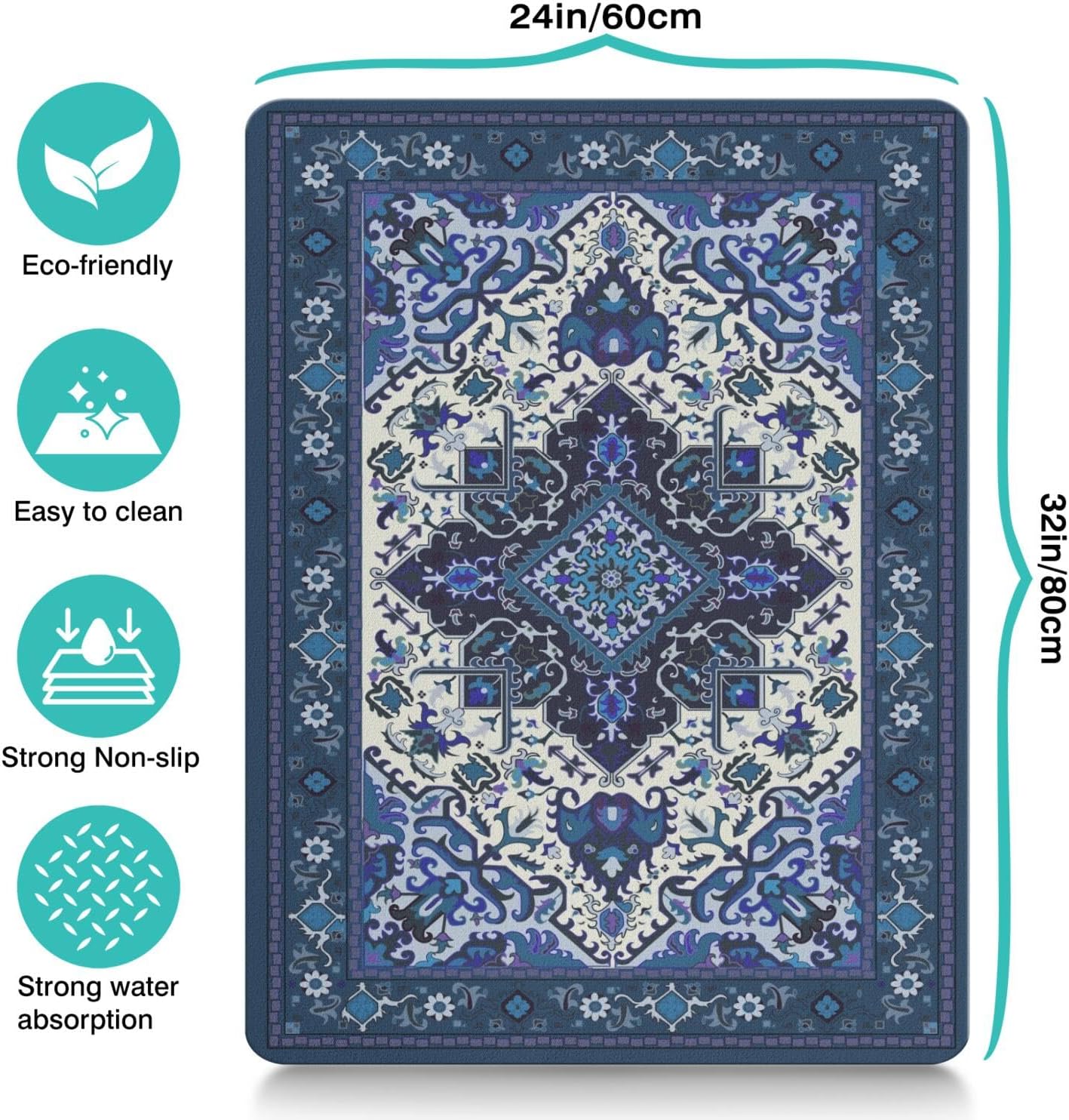 Pet Feeding Mat for Floors Waterproof Dog Mat for Food and Water Absorbent Quick Dry Non Slip mat for Cat Bowls