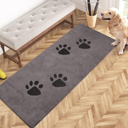 PURRUGS Dirt Trapping Door Mat 20" x 31.5", Non-Skid/Slip Machine Washable Microfiber Entrance Rug, Shoes Scraper, Dog Doormat, Super Absorbent Floor Mat for Muddy Wet Shoes and Paws, Grey