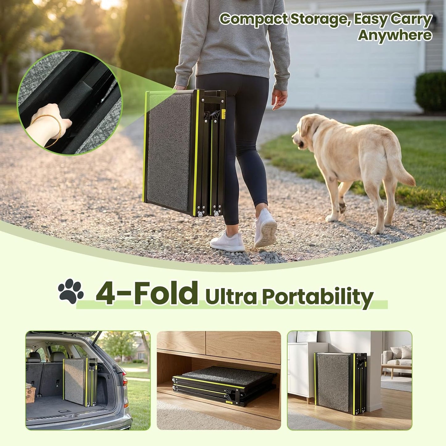 Dog Ramp for Car 70" L*20" W Portable Dog Ramps for Large Dogs with Non-Slip Rug Surface Portable Dog Car Ramp for SUV & Truck,Pet Ramp for Dogs to Get in Car Outdoor&Indoor