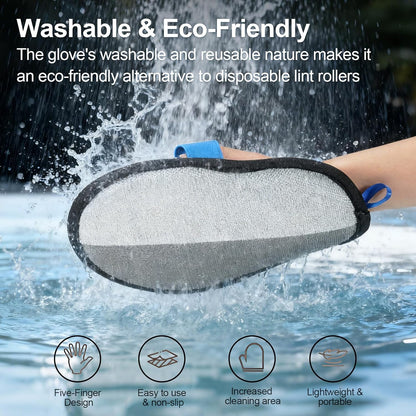 Pet Hair Removal Glove – Electrostatic Magic Mitt for Dogs & Cats, Reusable 5-Finger Grooming Tool for Couch, Carpet & Furniture