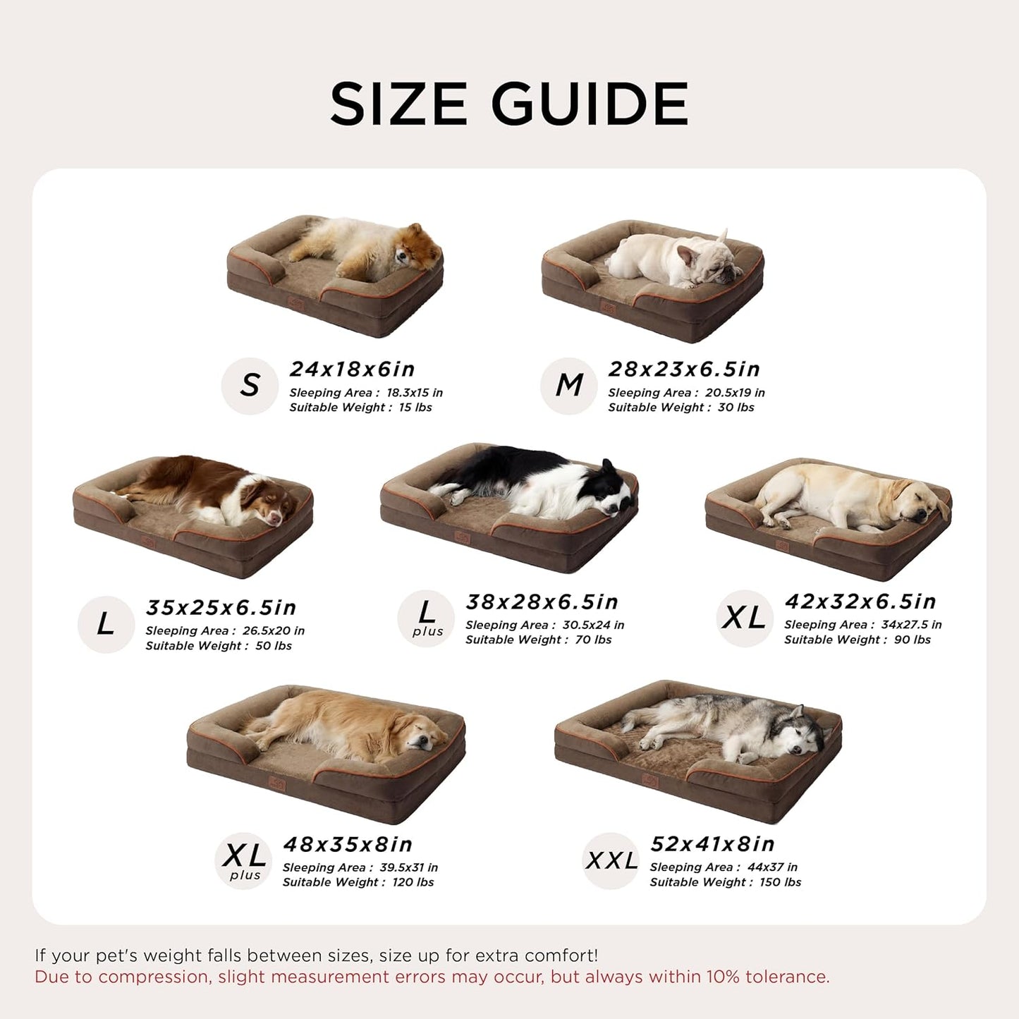 Bedsure Orthopedic Dog Bed Medium Size Dogs - Washable Small Medium Dog Cat Bed Waterproof, Comfort Cats Couch Sofa with Washable Removable Cover, Pets Bed with Nonskid Bottom, Grey, 28"