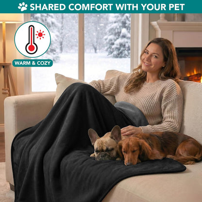 PetAmi Waterproof Dog Blanket for Medium Large Pets Dogs Cats, Pet Couch Cover Protector for Furniture, Reversible Washable Soft Fleece Cat Blanket for Bed Couch Sofa, 40x60 (Taupe/Beige)