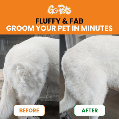 GoPets Self-Cleaning Slicker Brush for Dogs & Cats, Deshedding & Dematting Comb with Retractable Bristles, Undercoat Tool for Long Haired Dogs, Non-Slip Handle, Detangler for Mats & Shedding Fur