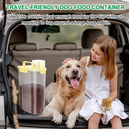TBMax Dog Food Storage Container 5-7 lbs, Airtight Cat Food Container with Larger Spout & Measuring Cup, Portable Pet Food Storage Dispenser for Small Animal Kibble Storage, Bird Seed Container