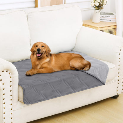 Smiry Waterproof Dog Bed Cover Blanket 30x70, Soft Reversible Pet Blanket, Washable Leakproof Cats Dogs Couch Cover for Sofa, Couch, Furniture, Grey/Dark Grey