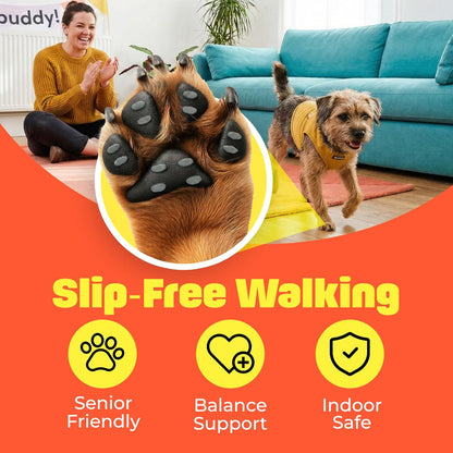 HASHI 24 Pcs Size XXL Pre-Cut Dog Paw Grips, Anti-Slip Traction Pads for Hardwood & Tile Floors, 6 Sets Self-Adhesive Pet Paw Protectors for Senior Dogs, Water-Resistant & Breathable