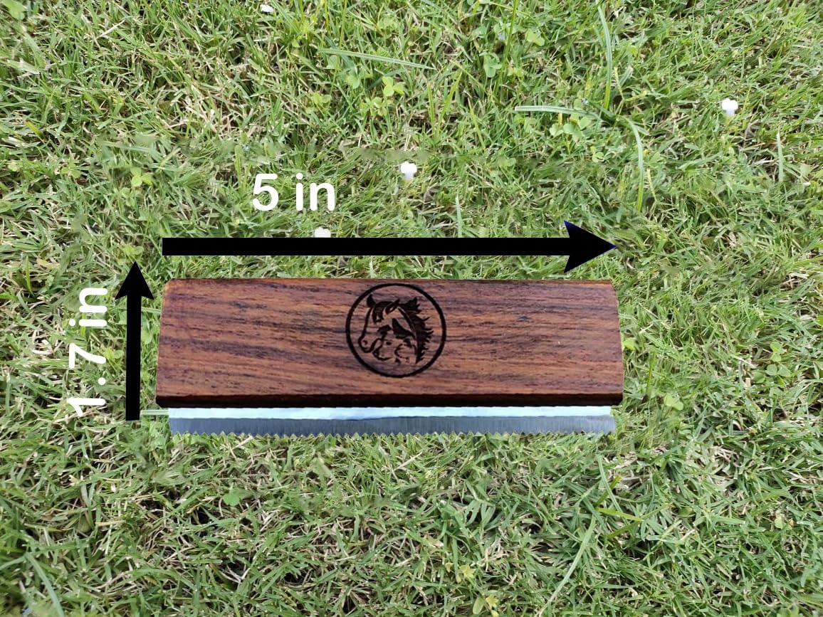 Original Deshedding Grooming Tools for Horse, Cats & Dogs Easy Ergonomic Wooden Handle Professional Brush Grooming Tool, Remove painlessly 95 Percent of Lose Hair Fur & Dirt (5 inch)