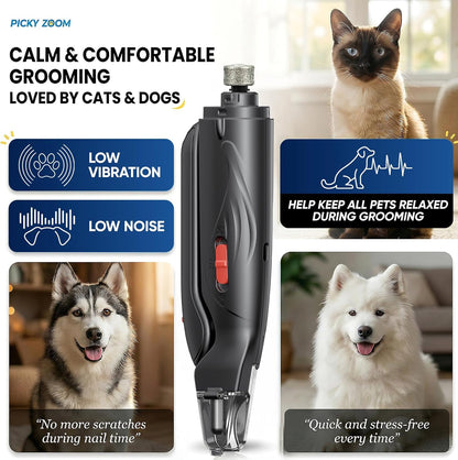 2-in-1 Dog & Cat Nail Clippers and Grinder with Light – Upgraded Safety Guard to Avoid Overcutting, Sharp Blade, Painless Quiet Pet Nail Claw Trimmers, Professional Grooming Tool for Large Small Pets