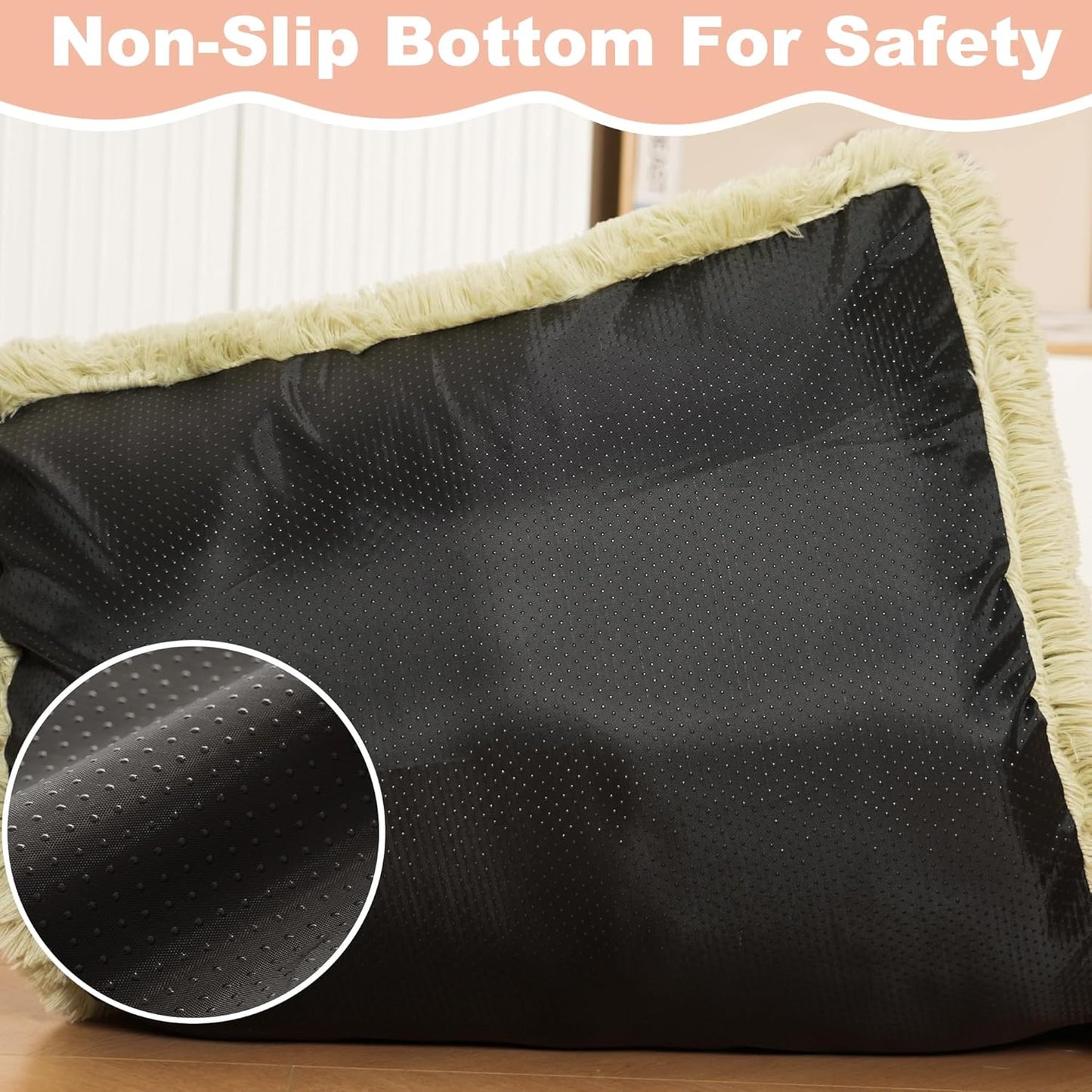 Bedfolks Waterproof Dog Crate Bed, Plush With Removable Washable Cover, Faux Fur Crate Pad for Medium Dogs, Fluffy Kennel 29"x21", Dark Grey