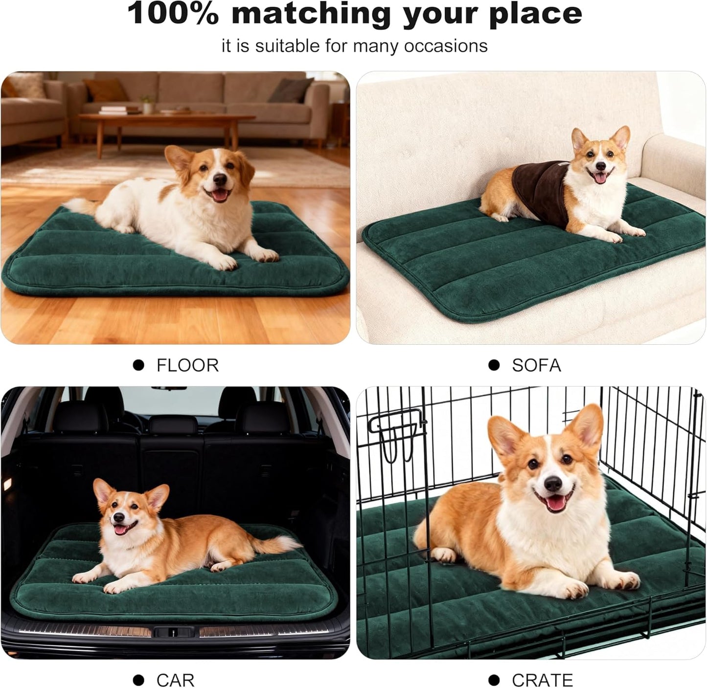 Dog Bed Mat – Soft & Comfortable Dog Kennel Pad for Crate – Durable Crate Bed & Mat for Dogs & Cats – Ideal for Crate, Kennel, and Home Use