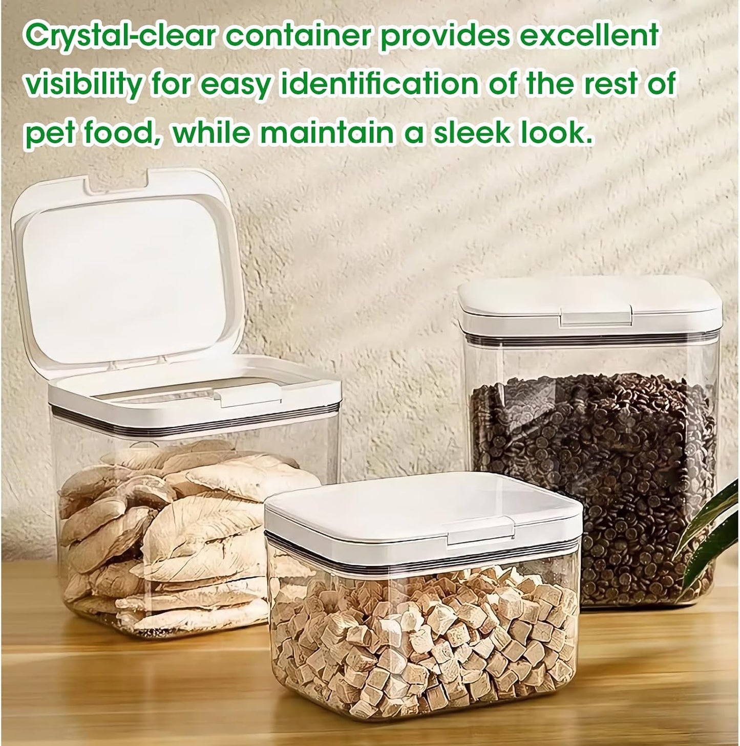 TBMax Dog Cat Food Storage Container 6-8 Lbs with Easy-Carrying Handles, Stackable Pet Food Dog Treat Container with Pop Up Lids, Airtight Food Storage Bin for Kitchen Organization