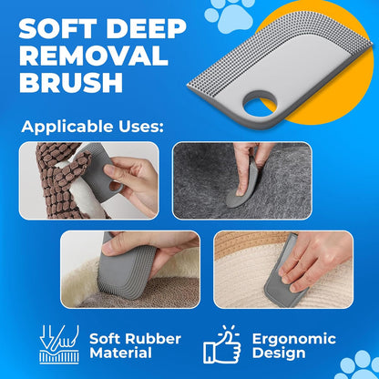 Pet Hair Removal Glove for Dogs & Cats – Dog Grooming Gloves for Shedding, Pet Hair Remover Glove – Pet Grooming Gloves, Cat Grooming Gloves & Cat Brush Glove (Glove + Finger Toothbrush Kit)