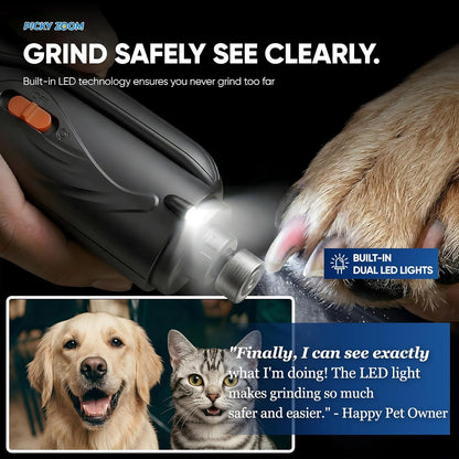 2-in-1 Dog & Cat Nail Clippers and Grinder with Light – Upgraded Safety Guard to Avoid Overcutting, Sharp Blade, Painless Quiet Pet Nail Claw Trimmers, Professional Grooming Tool for Large Small Pets