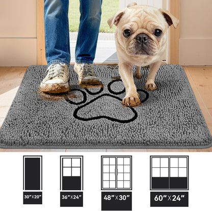 Bcoimo Super Absorbent Dog Door Mat, 30"*20" Anti Slip Mat for Muddy Paws, Pet Rugs for Dirty Paws Washable that Absorbs Moisture and Dirt, for Dog Cage and Pet Resting Carpet