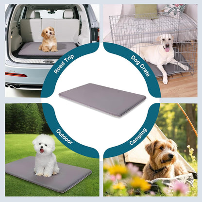 Dog Bed for Crate Pad High Resilience Foam Crate Pad Mat for Medium Large Dogs Washable Anti-Slip, Outdoor, 35" x 22",Dark Gray