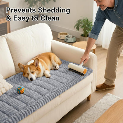 Smiry Couch Cover for Dogs, Non Slip Washable Sofa Protector for Pets, Soft Furniture Cover for Leather & Fabric Couches, Cozy Protect Against Fur, Dirt & Everyday Messes (Dark Grey, 27.6" x 59")