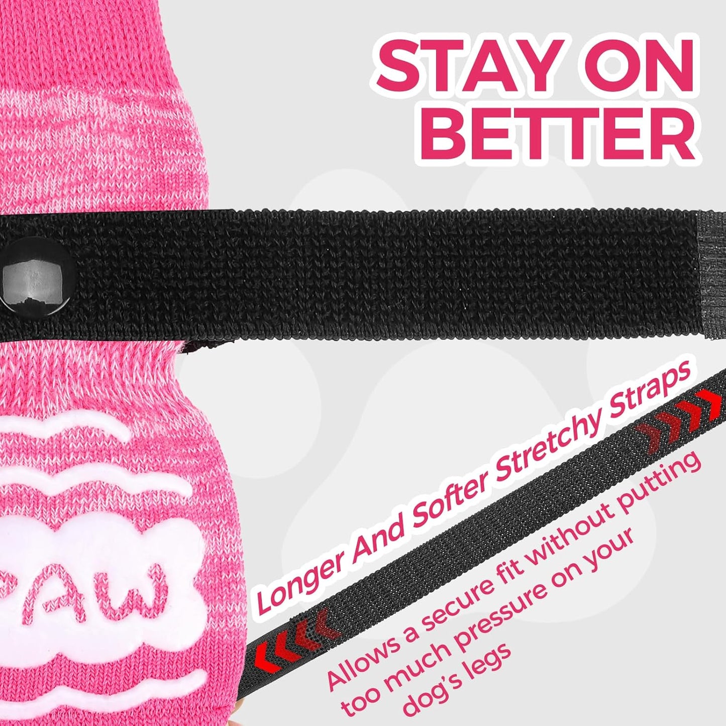 BINGPET Dog Socks to Prevent Licking Paws -Dog Shoes for Hot Pavement,Extra-Thick Grippy Dogs Sock for Hardwood Floors Anti-Slip,4Pcs All-Weather Boots Paw Protector for Small Medium Large Senior Dogs