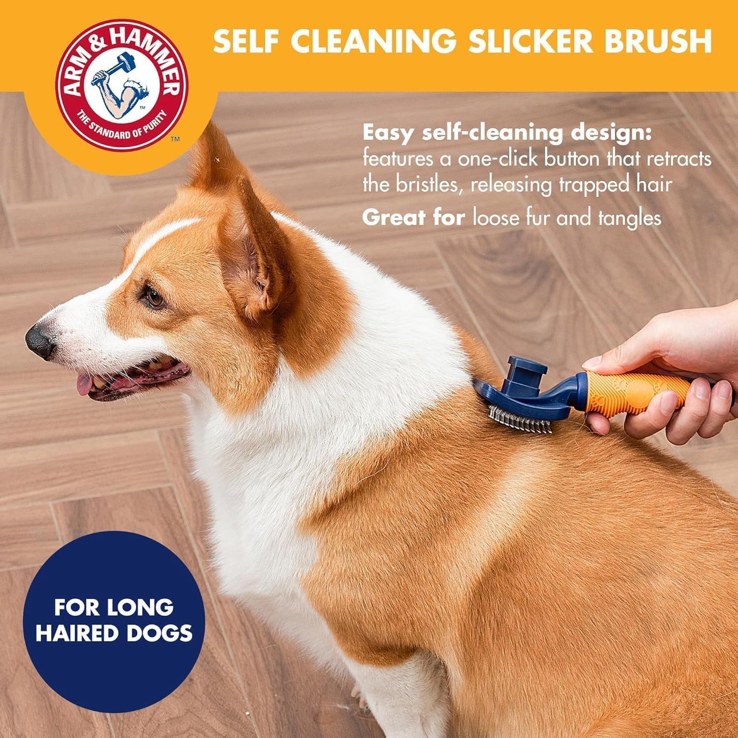 Arm & Hammer Deodorizing Dog Grooming Comb, Fragrance Transfer Technology with Baking Soda, Fine & Standard Teeth for Detangling & Flea Removal, Dematting Tool for Dogs, Sweet Apple & Rose Scent