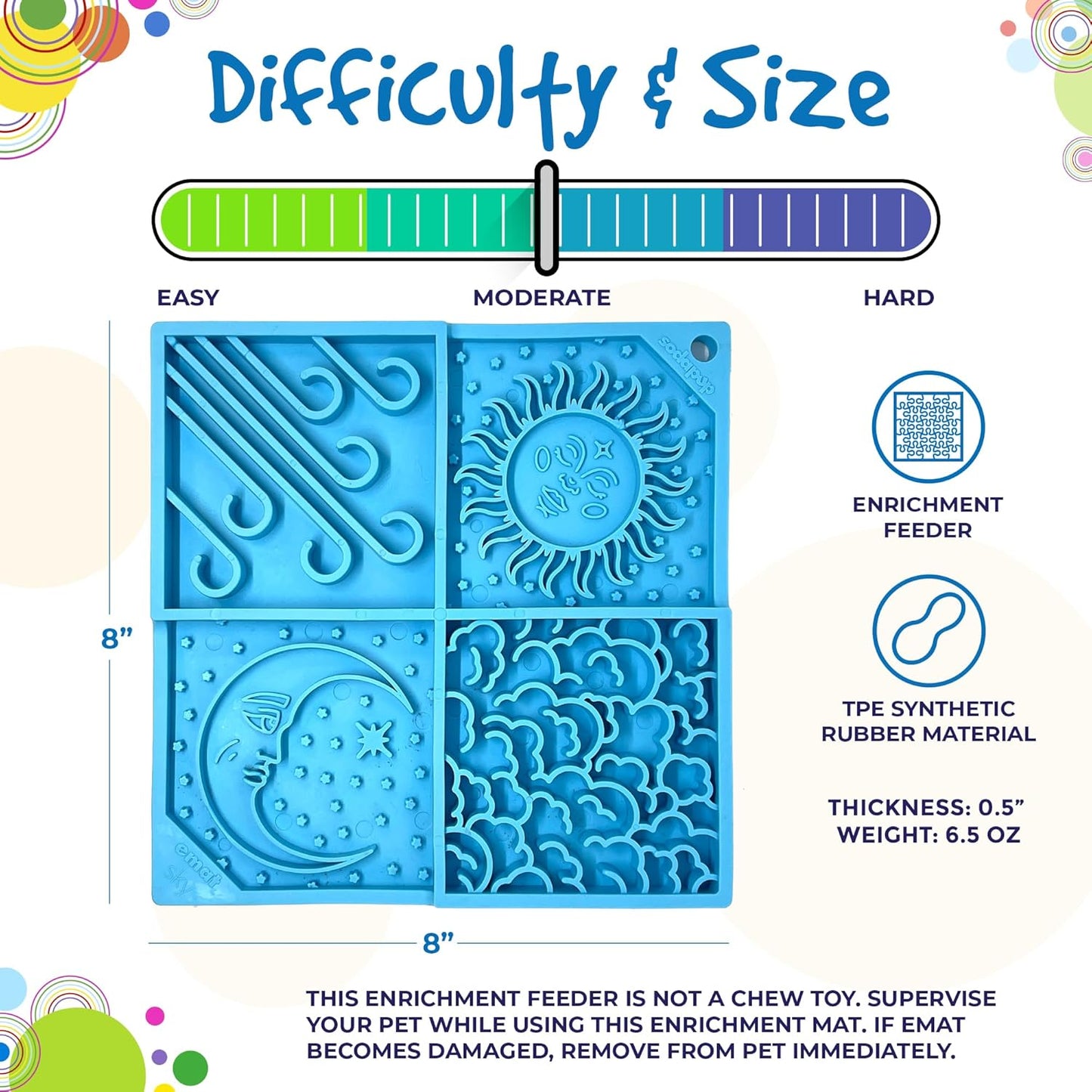 SodaPup Flower Power eMat – Durable Lick Mat Feeder Made in USA from Non-Toxic, Pet-Safe, Food Safe Rubber for Mental Stimulation, Avoiding Overfeeding, Fresh Breath, Digestive Health, & More