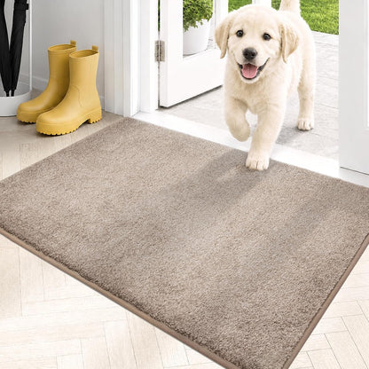 PURRUGS Dirt Trapping Door Mat 20" x 31.5", Non-Slip Machine Washable Entryway Rug, Dog Doormat, Indoor Front Door Mat, Super Absorbent Entry Rug for Muddy Shoes & Paws, Bluish Grey-Black