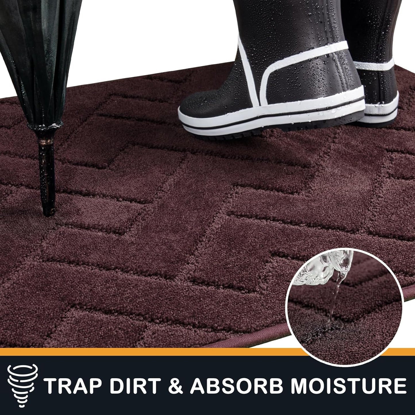 PURRUGS Dirt Trapping Door Mat 20" x 31.5", Non-Slip Machine Washable Entry Rug, Dog Doormat, Indoor Front Door Mat, Super Absorbent Entryway Rug for Muddy Shoes & Paws, Taupe