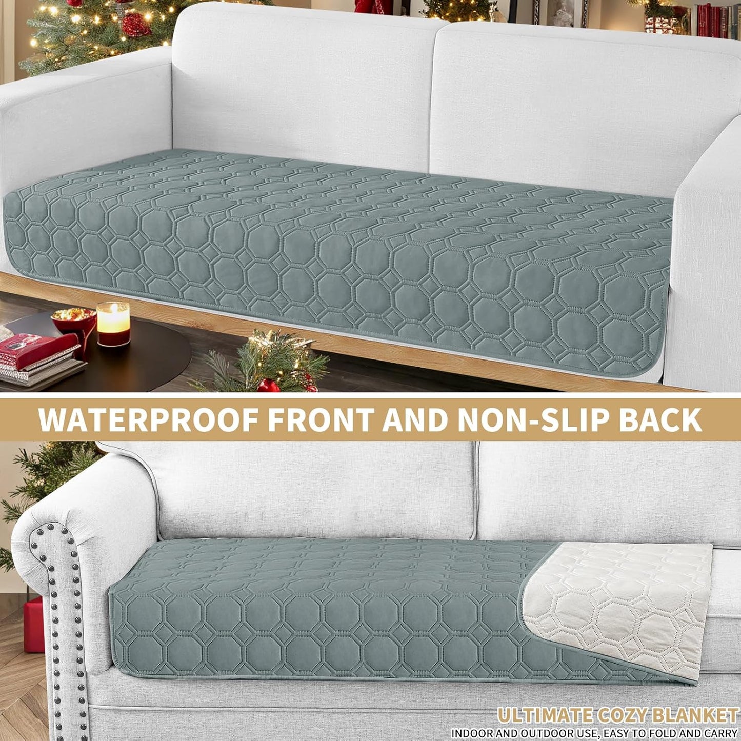 ZNSAYOTX Ultimate Cozy Blankets (30"x70") 100% Waterproof Sofa Mat Blanket for Dog Pets, Bed Couch Protector with Non-Slip Back Washable Durable, Pee Scratch Proof Easy to Clean (Dark Grey)