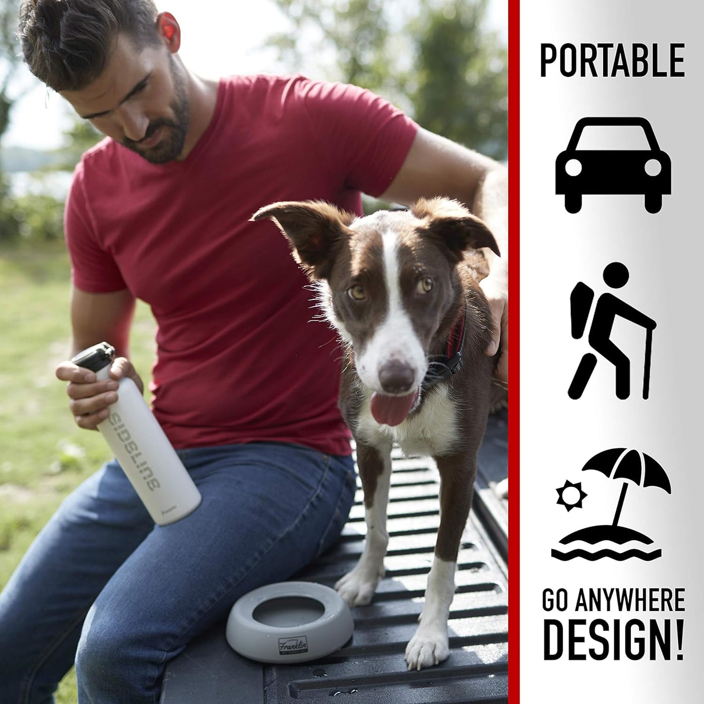 Franklin Pet Supply Co. Spill Proof Pet Bowl - No Splash Travel Water + Food Dish for Dogs + Cats - Portable - 16 oz. - BPA Free