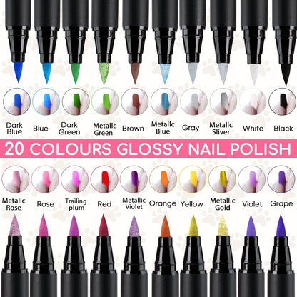 OLINGYOU 15 Colors Dog Nail Polish Pens Quick Dry, Pet Nail Polish Set for Dogs DIY Dogs Puppy Nails, Dog Safe Nail Polish Non Toxic, Odorless, Easy to Apply
