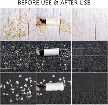 Lint Roller for Pet Hair - 480 Sheets, 4 Handles & 8 Refills, Easy-Peel Diagonal Cut, Strong Adhesive for Clothes, Furniture, Car, Dog & Cat Hair Remover