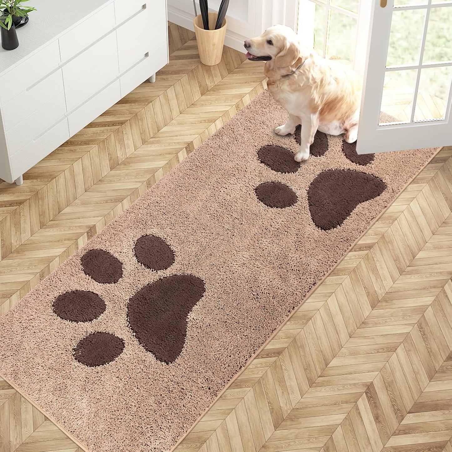 PURRUGS Dirt Trapping Door Mat 20" x 31.5", Non-Skid/Slip Machine Washable Microfiber Entryway Rug, Dog Doormat, Super Absorbent Welcome Mat for Muddy Wet Shoes and Paws, Grey