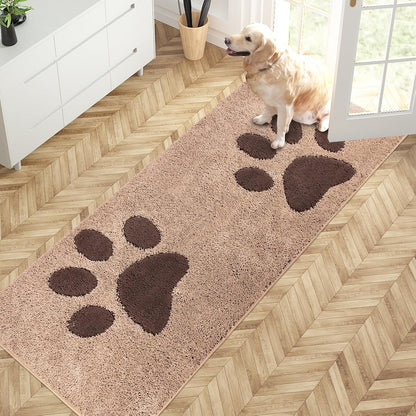 PURRUGS Dirt Trapping Door Mat 20" x 31.5", Non-Skid/Slip Machine Washable Microfiber Entryway Rug, Dog Doormat, Super Absorbent Welcome Mat for Muddy Wet Shoes and Paws, Grey