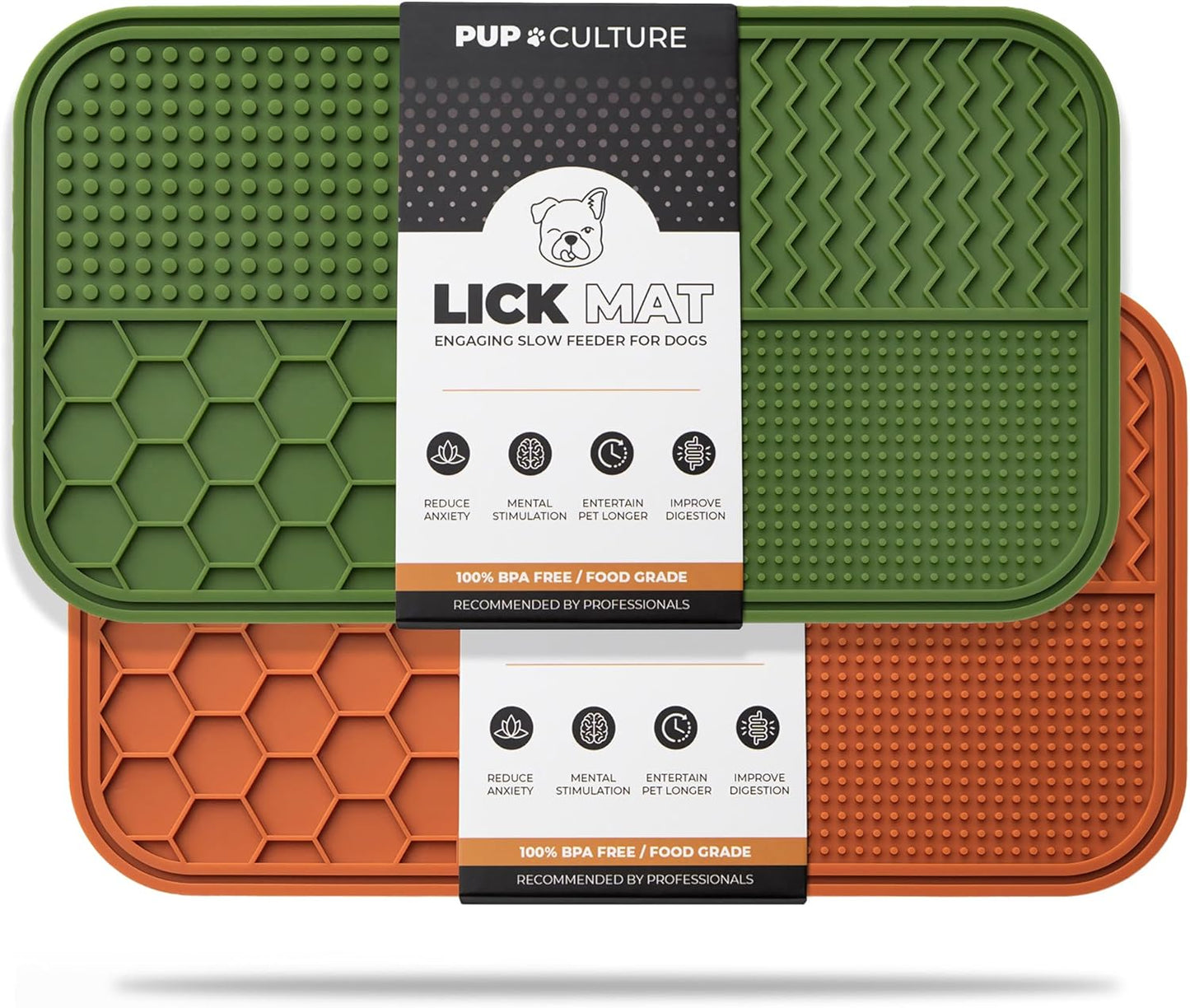 Pup Culture Dog Lick Mat for Dogs, Feeding Pad for Anxious Pets Plus 4 Different Puzzles for Mental Stimulation for Dogs - Supports Mental, Dental, and Digestive Health, Bite Resistant and Heavy Duty