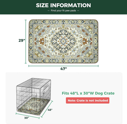 FXW Washable Pee Pads for Dogs, Puppy Pads with Super Absorbent, Specifically Designed for FXW Rollick/Homeplus 24inch 6 Panels Dog Playpen, 39" x 63" Rectangle, Khaki, 1 Pack