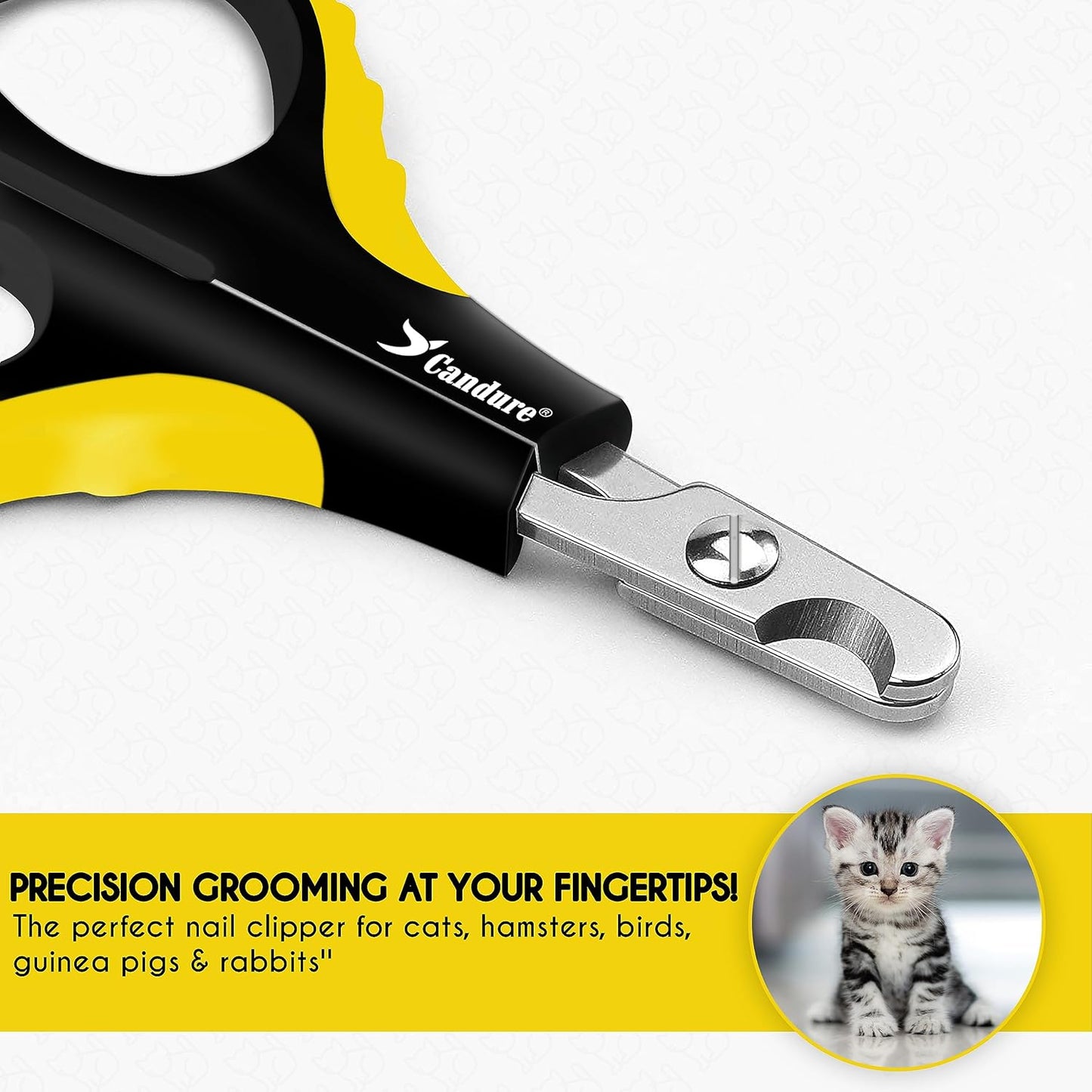 Candure Dog Nail Clippers Professional Pet Nail Clipper Suitable for Cats, Rabbits and Guinea Pigs - Safety Lock/Protective Guard to Avoid Over Cutting (Green, Medium to Small)