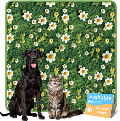 Washable Pee Pads for Dogs, Reusable Puppy Potty Training Pads, Ultra-Absorbent Thick Waterproof Leak-Proof Non-Slip Pads & Mat for Crate, Playpen, Floor, Whelping & Housebreaking , 2 Pack 18"x24"