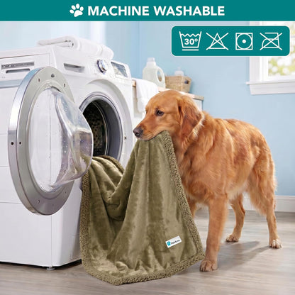 PetAmi Dog Blanket for Medium Large Dogs, Pet Bed Blanket Cat Puppy Kitten, Fleece Furniture Couch Cover Protector Sofa Car, Soft Sherpa Dog Throw Plush Reversible Washable, 40x60 Plaid Dark Gray