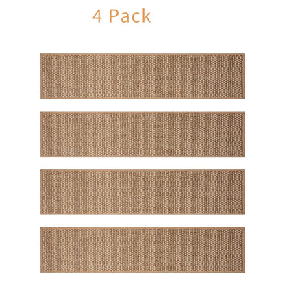 Carpet Stairs Runner for Wood Stairs, 8"x 30",Reusable Washable Self-Stick Stair Treads, for Indoor Steps, Non Slip for Kids Elders and Pets Stair Mats Residue Free, Grey 15-Pack