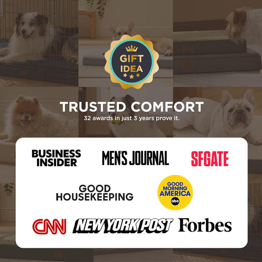 Bedsure Dog Beds Large Sized Dog - Comfy Flat Pet Beds with Removable Washable Cover, Orthopedic Egg Crate Foam Puppy Mat, Suitable for Pet Up to 65 lbs
