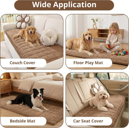 OstepDecor Couch Cover for Dogs, Washable Non Slip Sofa Cover for Pets, Soft Couch Covers for Sofa, Loveseat and Sectional, Furniture Protector Against Pet Hair & Scratches (27.6" x 27.6", Khaki)