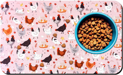 Dog Food Mats for Floors Waterproof Mat for Cat Food and Water Bowls - Absorbent Quick Dry Non Slip Mat for Pet Feeding