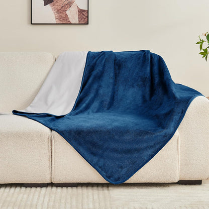 Waterproof Blanket 60"x80" for Adults, Reversible Waterproof Bed Cover for Dogs Cats Pets, Soft Leakproof Blanket for Bed Couch Sofa Furniture Protector, Dusty Pink/Off White