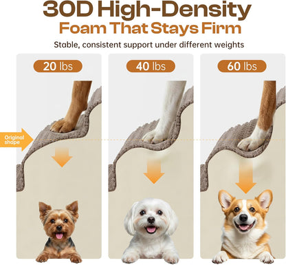 Extra Wide 4-Step Dog Stairs for Bed & Couch 18" H, More Stable Non-Slip Pet Steps with Balanced Foam Structure and Gentle Slopes, Stylish Indoor Dog Steps for Small & Medium Dogs, Gray
